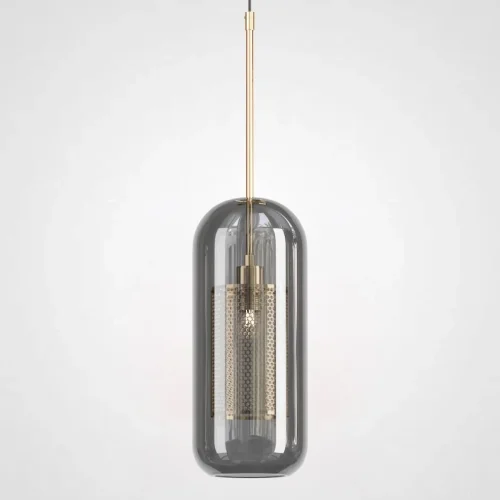 Светильник подвесной CATCH SMOKY D15 214046-23 ImperiumLoft серый 1 лампа, основание бронзовое в стиле современный минимализм 